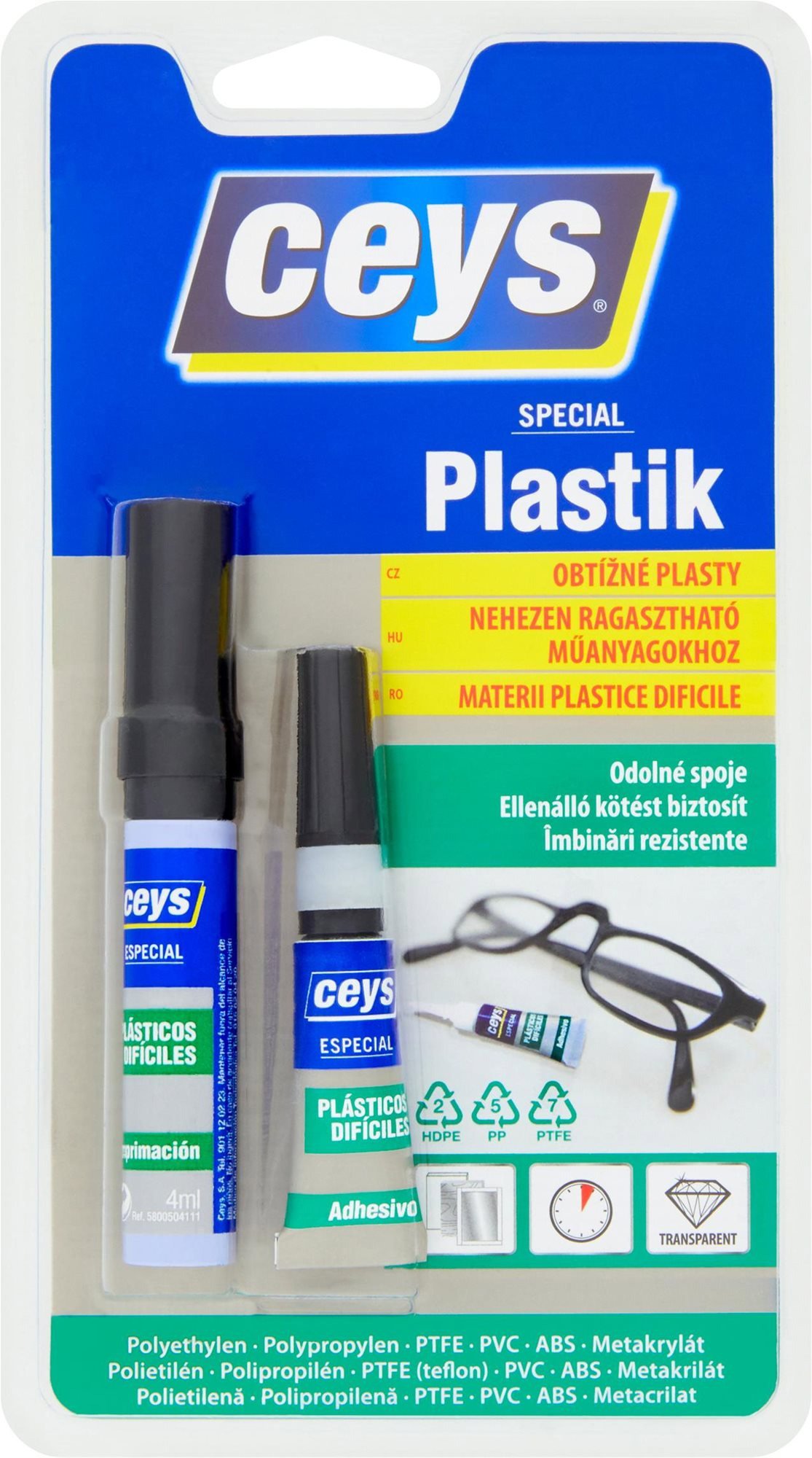 CEYS Special plastik Adhesive For difficult plastics 3g + 4ml
