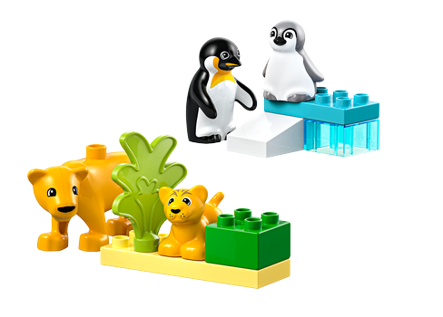 LEGO® DUPLO® 10442 Rodinky divokých zvířat: Tučňáci a lvi