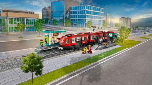 LEGO® City 60423 Tramvaj a zastávka v centru města