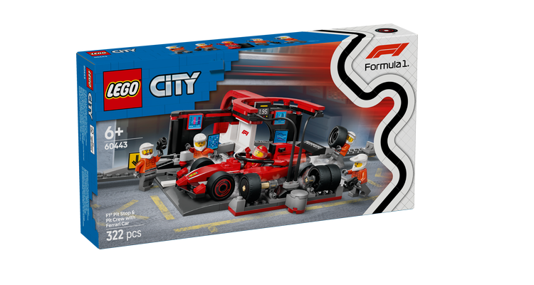 LEGO® City 60443 Zastávka v boxech F1® a personál s vozem Ferrari