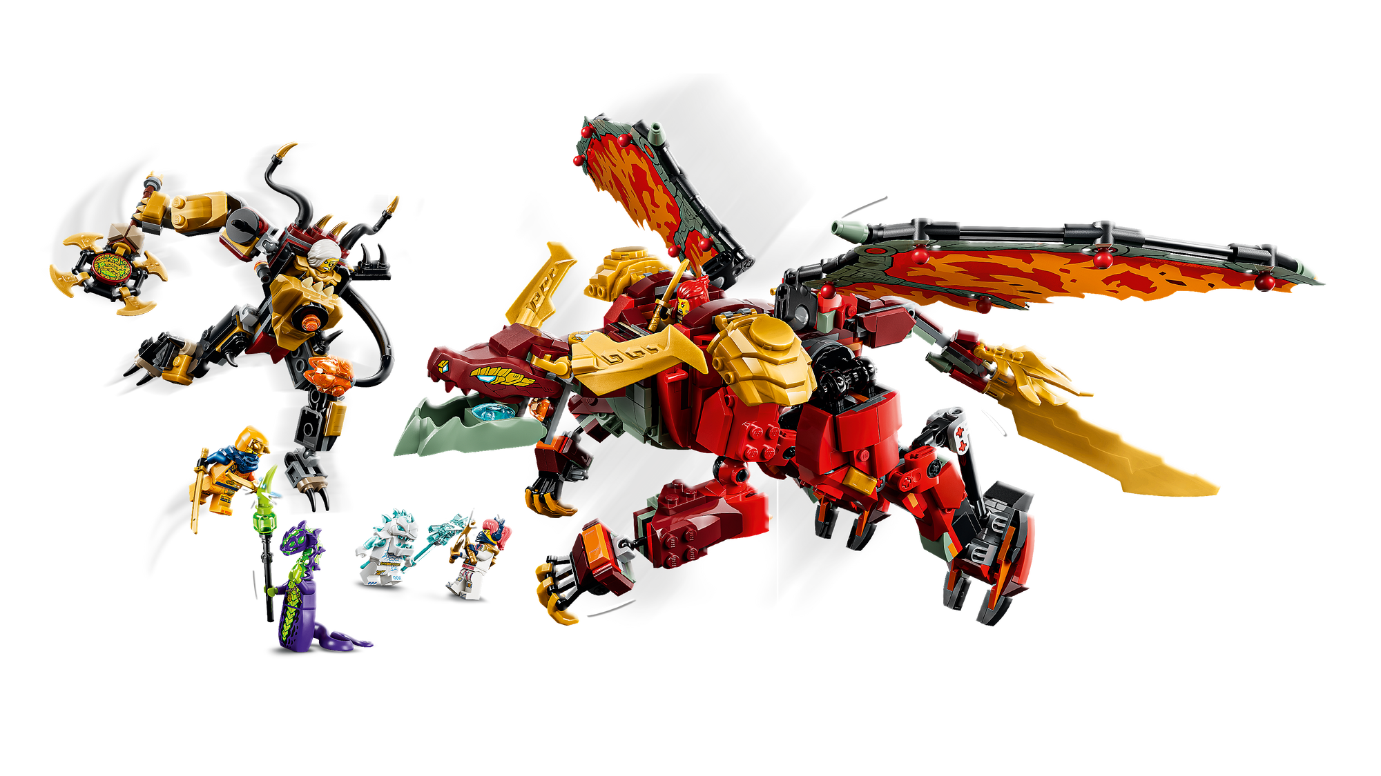 LEGO® NINJAGO® 71868 Wyldfyre and the Transforming Dragon Suit