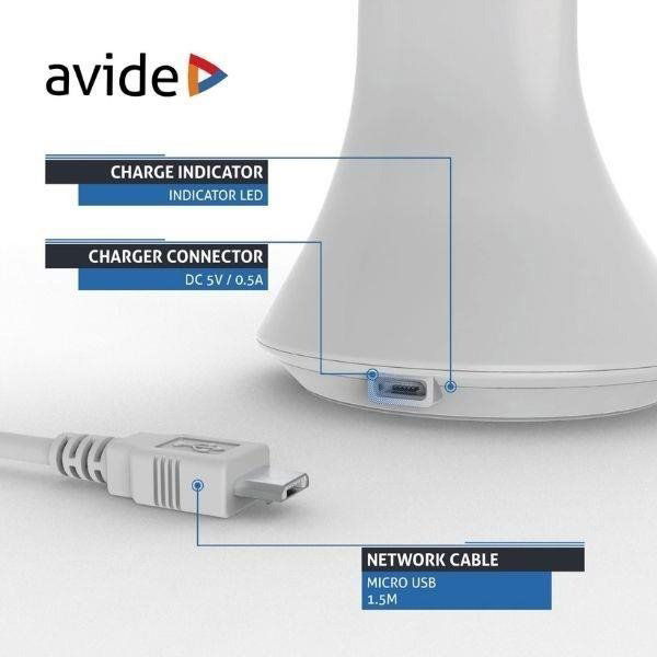 Avide Nabíjecí stmívatelná LED lampa má nabíjecí akumulátor
