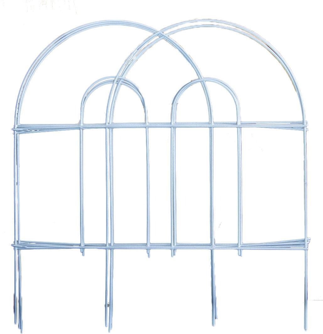 M.A.T. Group metal garden border fence 45cm×3m, white (7 pcs)