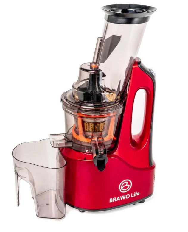 BRAWIUM Life B-365 masticating juicer (red) + book