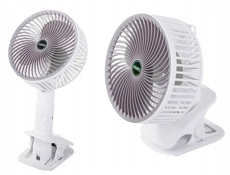 Verk 27027 Cordless Folding Fan with Clip, White