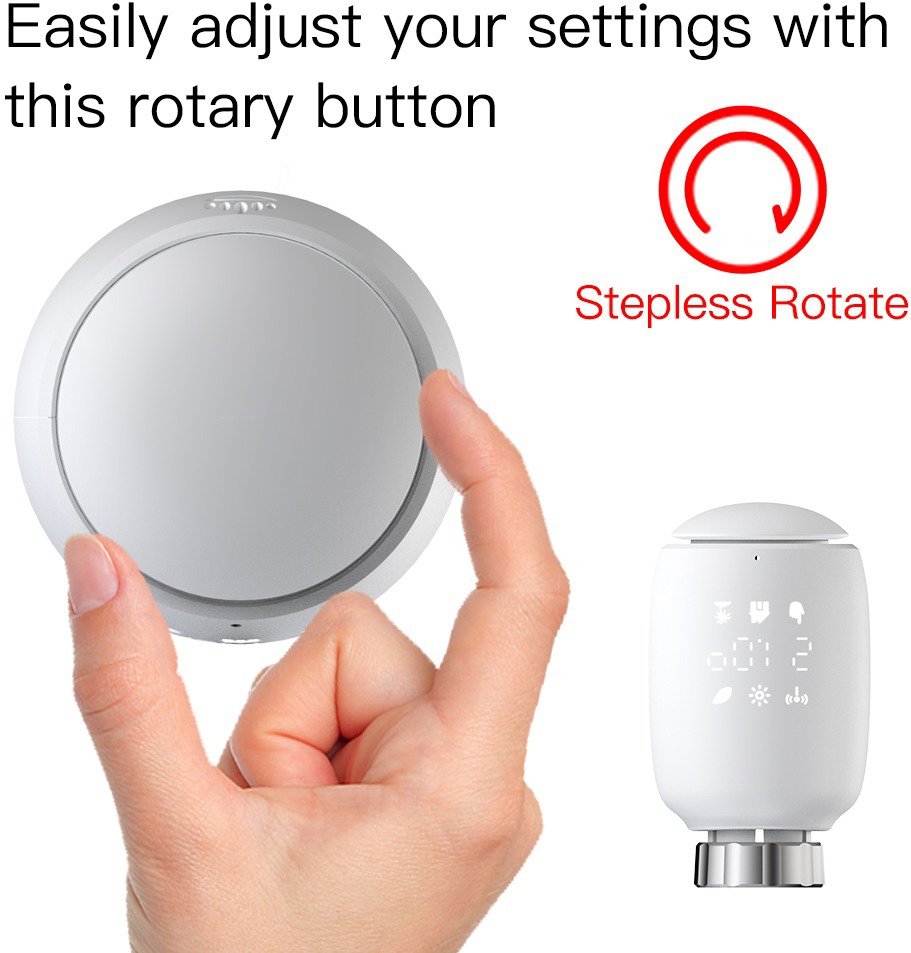 Thermostatic head MOES TV-05 Smart Radiator Valve, Zigbee, White