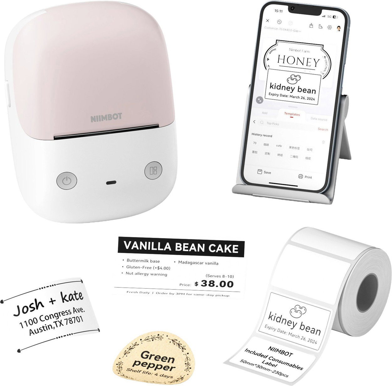 Etikettendrucker Niimbot B2, rosa