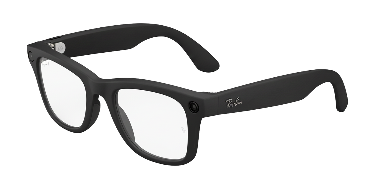 Ray-Ban Meta Wayfarer (Large) Smart Glasses (Gen 2) - Matte Black, Clear okosszemüveg