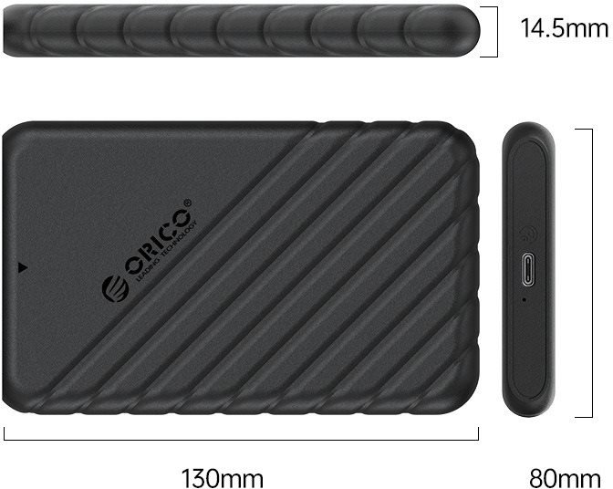 Externí box ORICO 2.5" HDD/SSD box USB-C 6Gbps