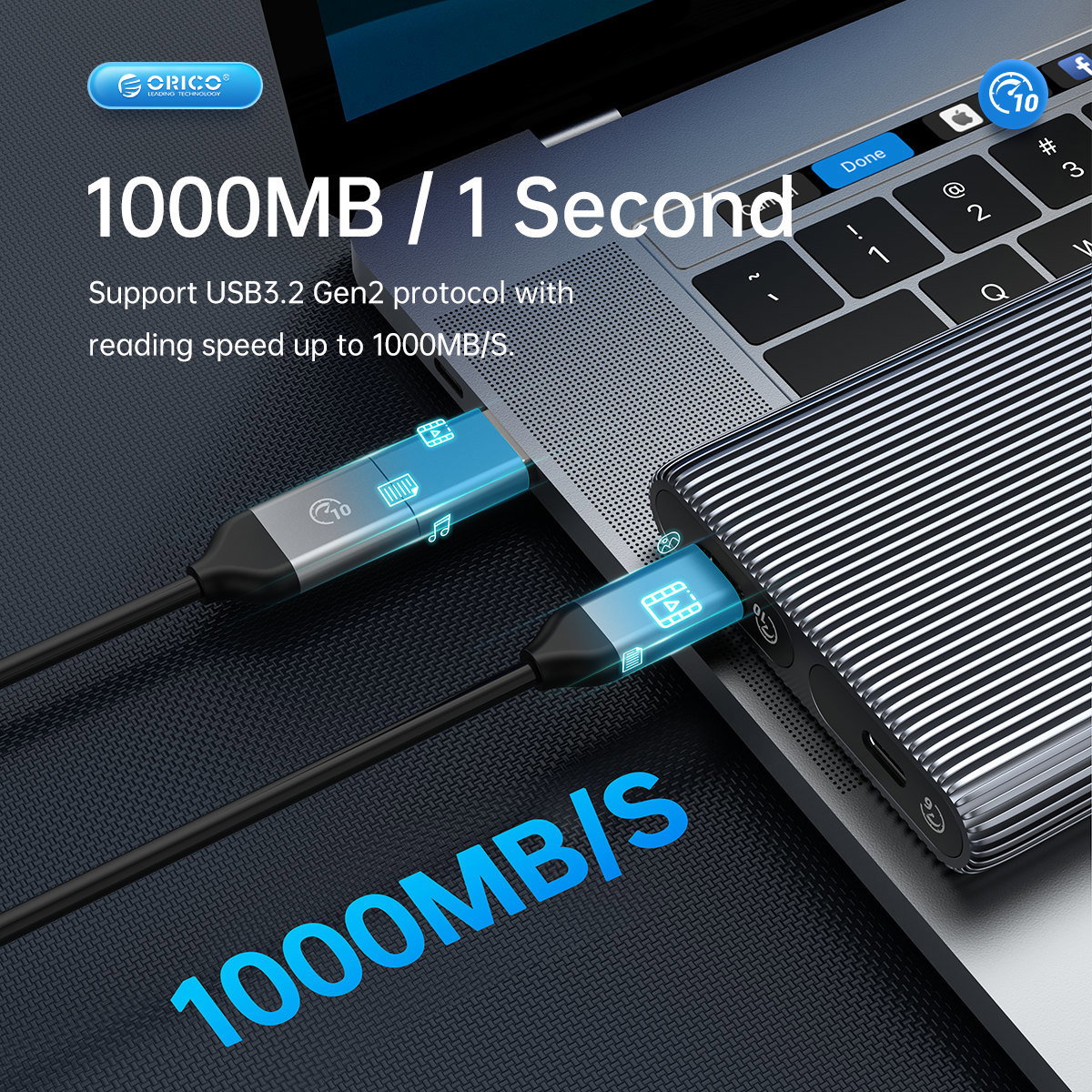ORICO External Storage Case M.2 NVMe M/B key