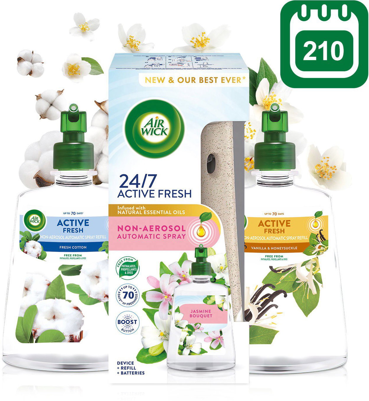 Air freshener AIR WICK Active Fresh diffuser 3×228 ml