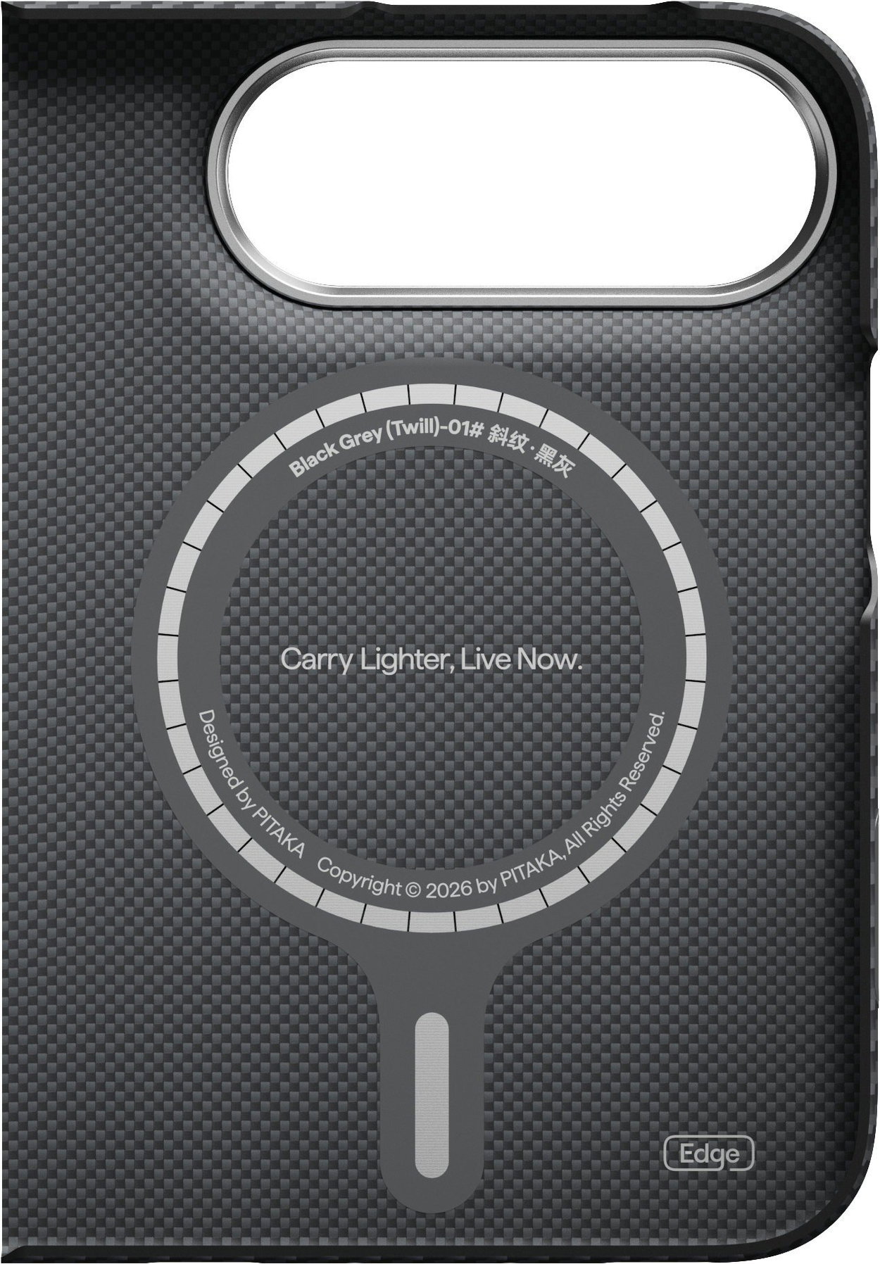 Pitaka Edge Case Back Cover Black Grey Twill iPhone Duo mobile phone case