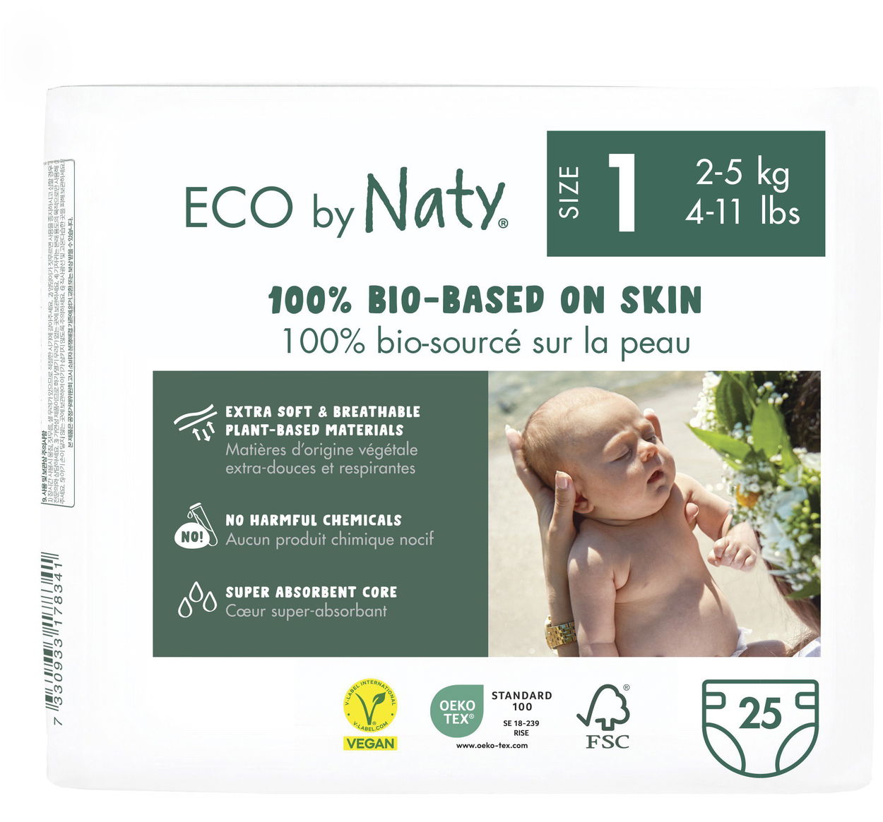Eko pleny NATY Newborn vel. 1 (25 ks)