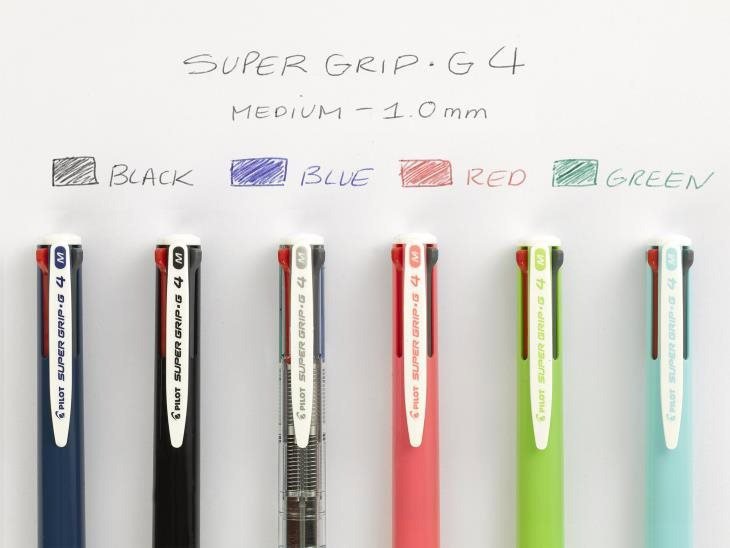 Guľôčkové pero PILOT Super Grip-G4 KP M 0,27 mm, 4-farebné