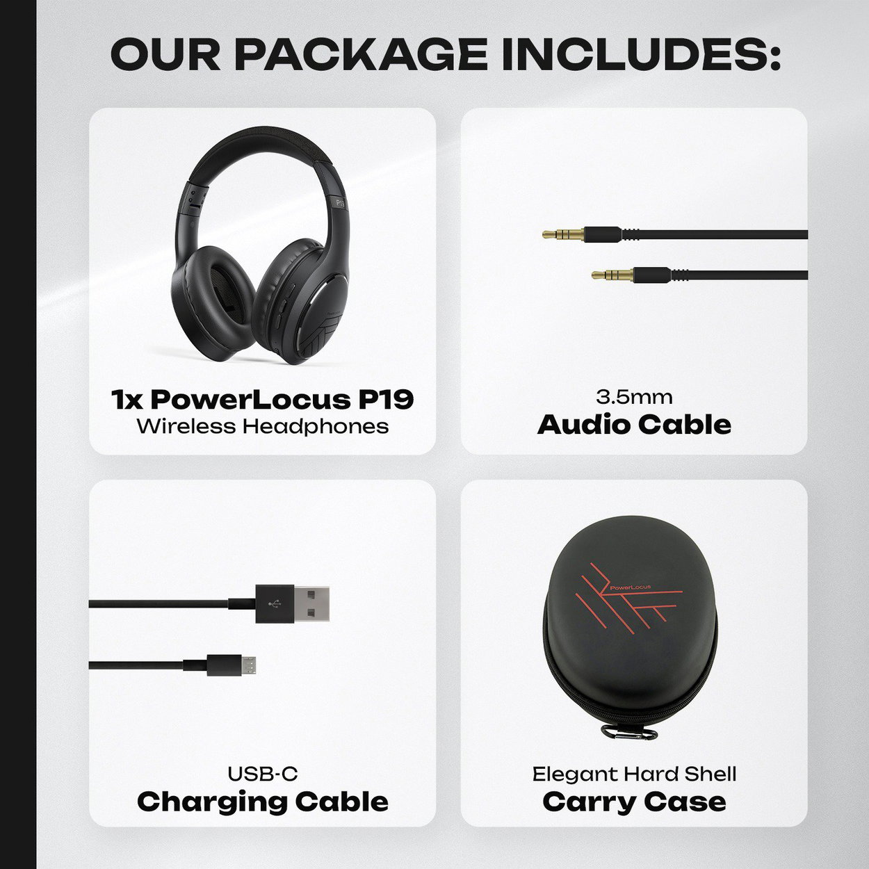 Kabellose Kopfhörer PowerLocus P19 Wireless Black