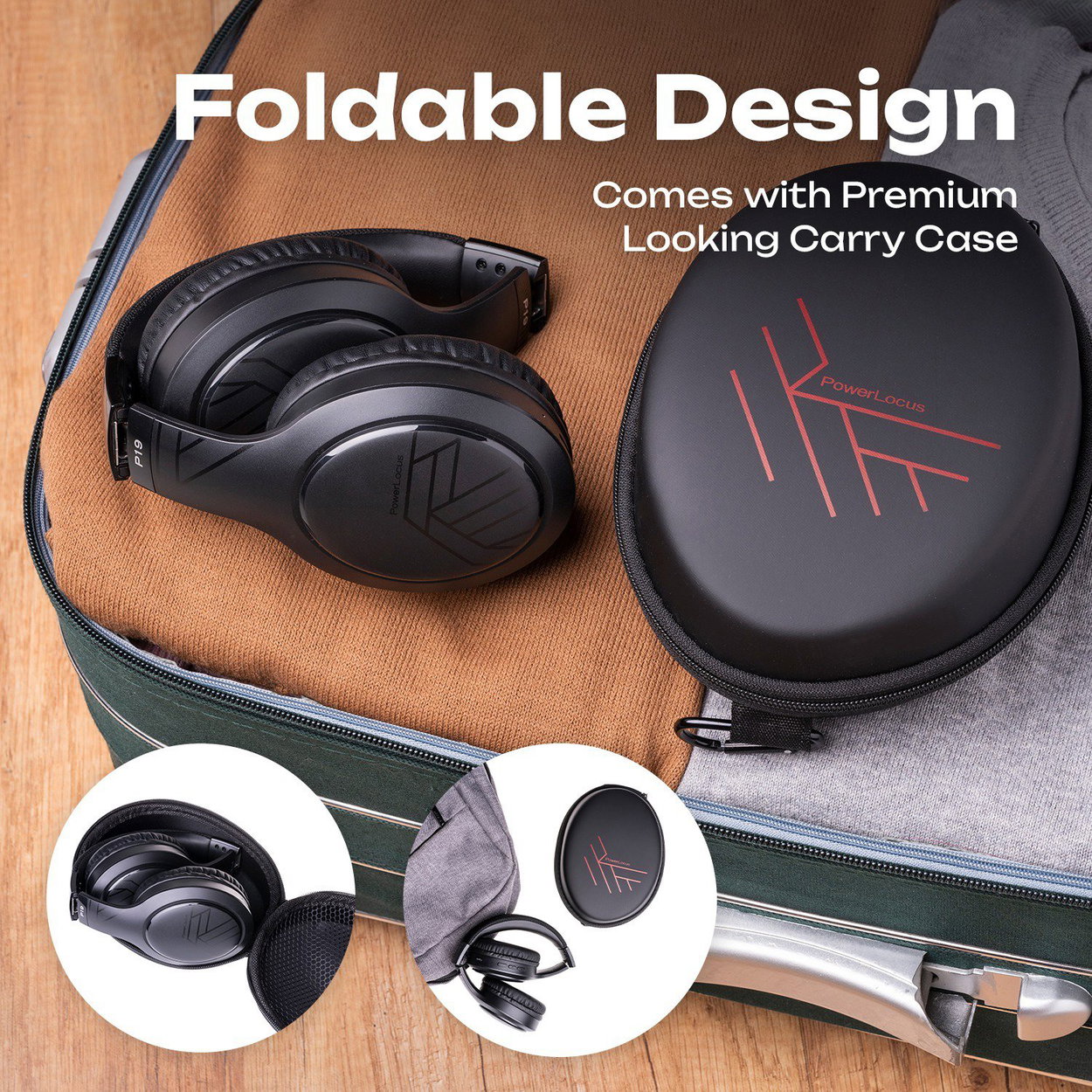 Kabellose Kopfhörer PowerLocus P19 Wireless Black