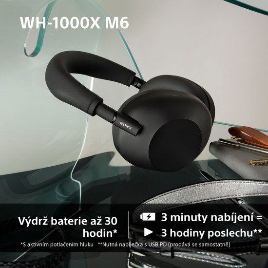 Bezdrátová sluchátka Sony Noise Cancelling WH-1000XM6