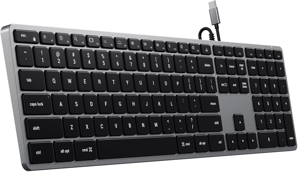 Satechi Slim W3 USB-C BACKLIT Wired Keyboard - Space Grey - US