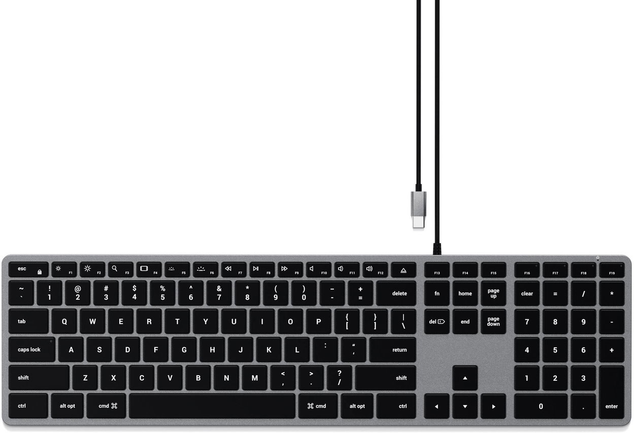 Satechi Slim W3 USB-C BACKLIT Wired Keyboard - Space Grey - US