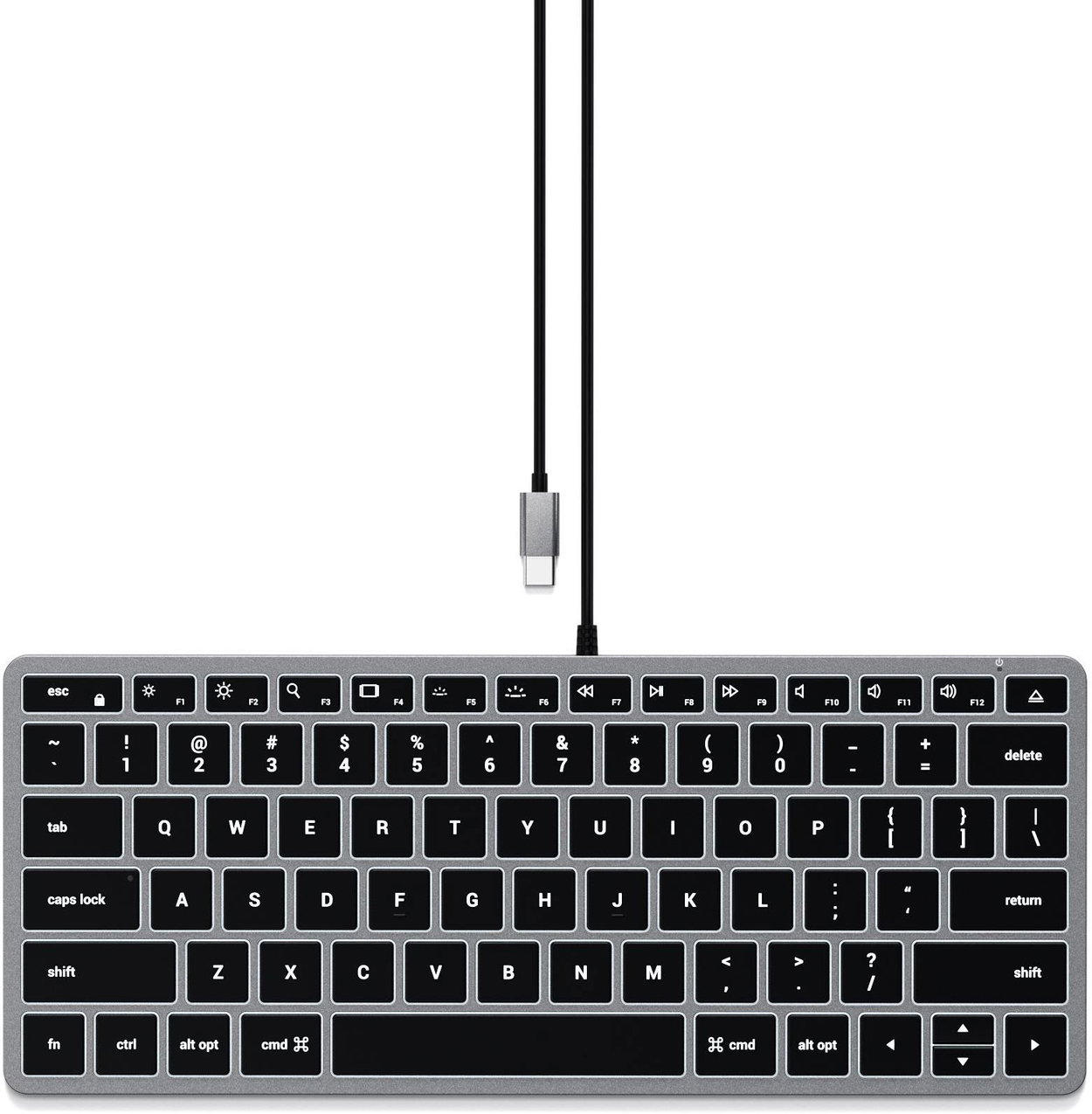Satechi Slim W1 USB-C BACKLIT Wired Keyboard billentyűzet - Space Grey - US