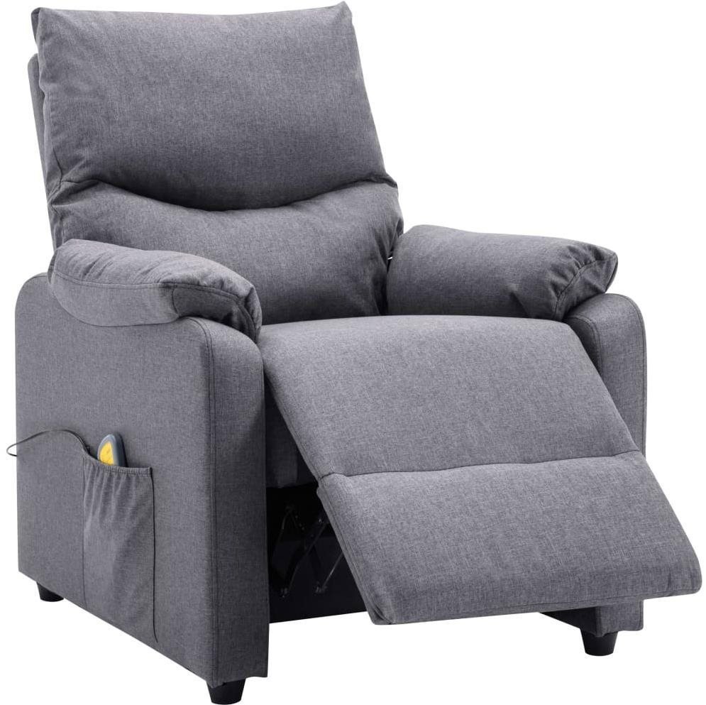 Massage chair Massage recliner chair light grey textile