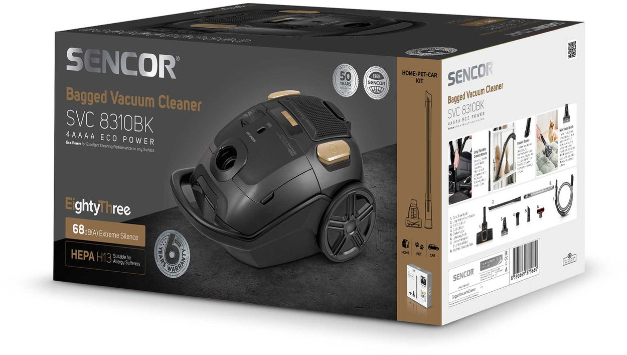 Sáčkový vysavač SENCOR SVC 8310BK 4AAAA EcoPower vysavač