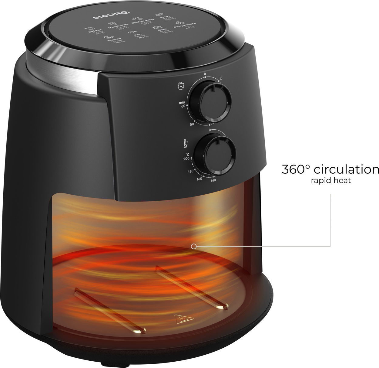Horkovzdušná fritéza Siguro AF-G350B Easy Fry Plus