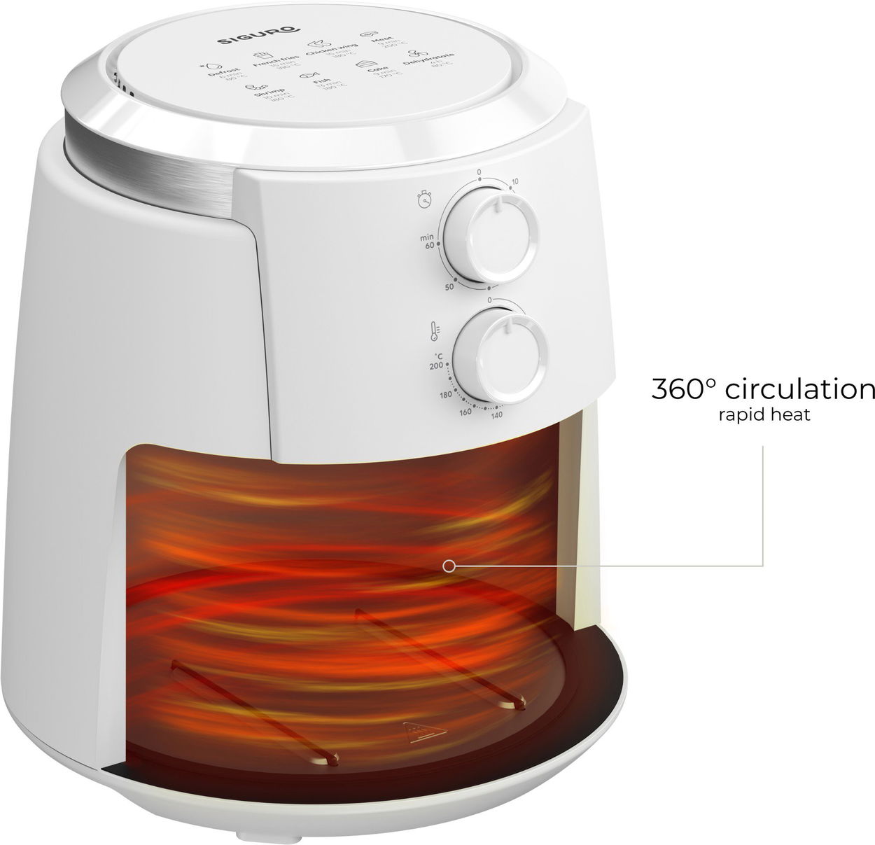 Horkovzdušná fritéza Siguro AF-G351W Easy Fry Plus