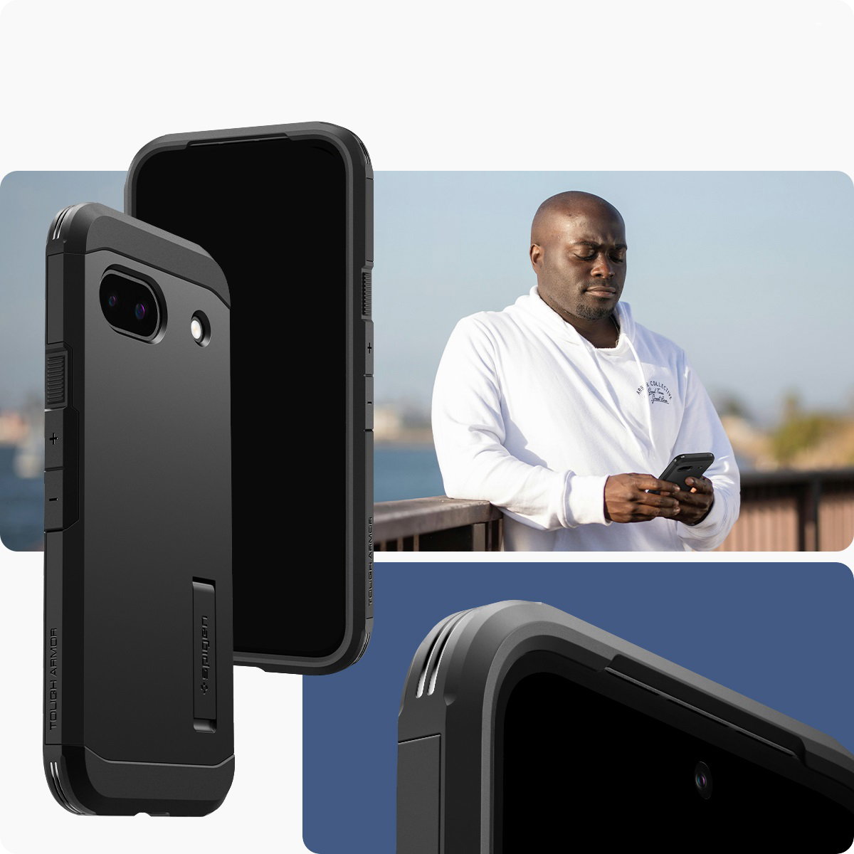 Spigen Tough Armor Black phone case for Google Pixel 8a