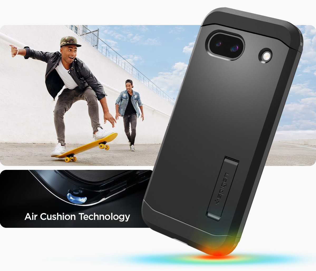 Spigen Tough Armor Black phone case for Google Pixel 8a