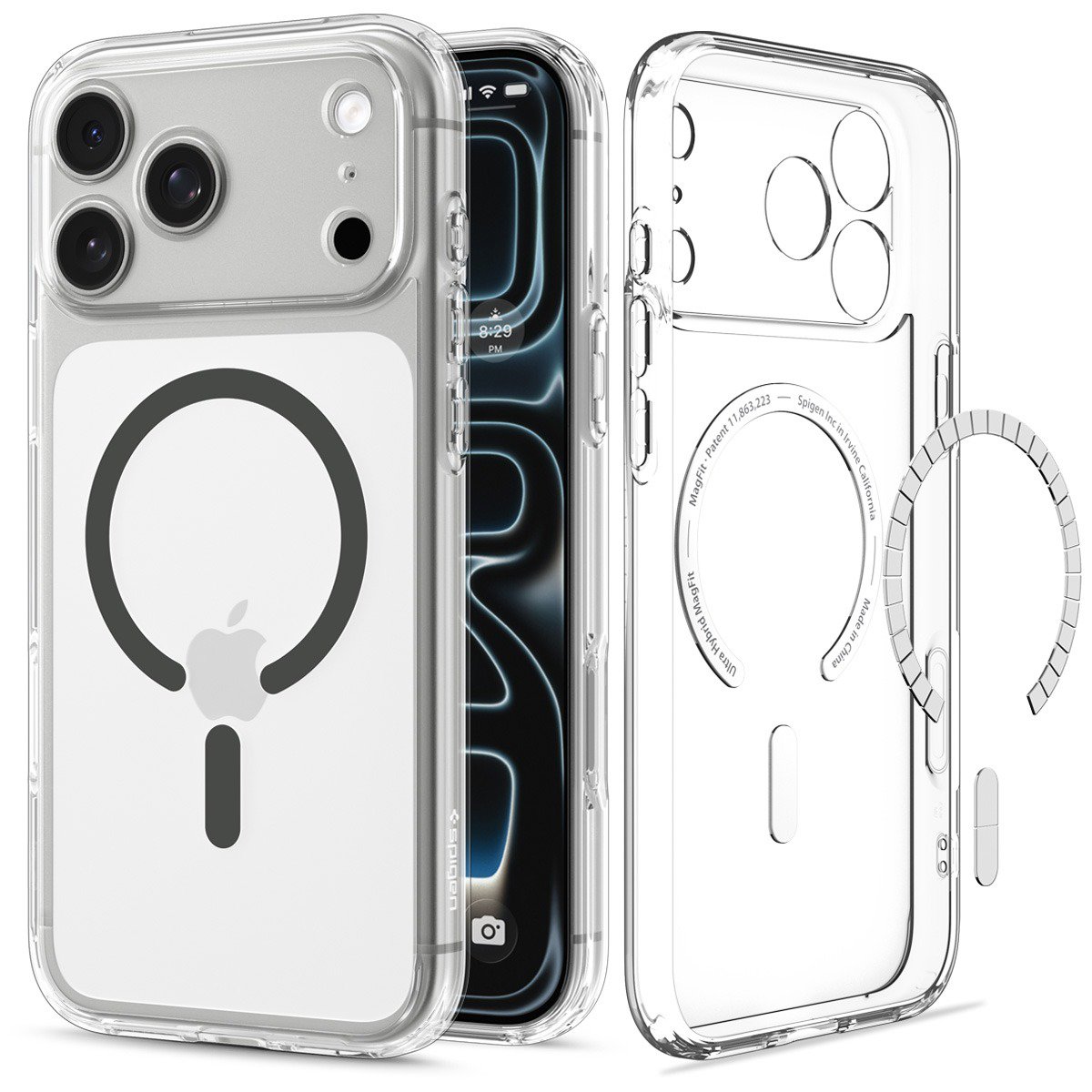 Handyhülle Spigen Ultra Hybrid MagSafe Clear graphite iPhone 18 Pro/17 Pro
