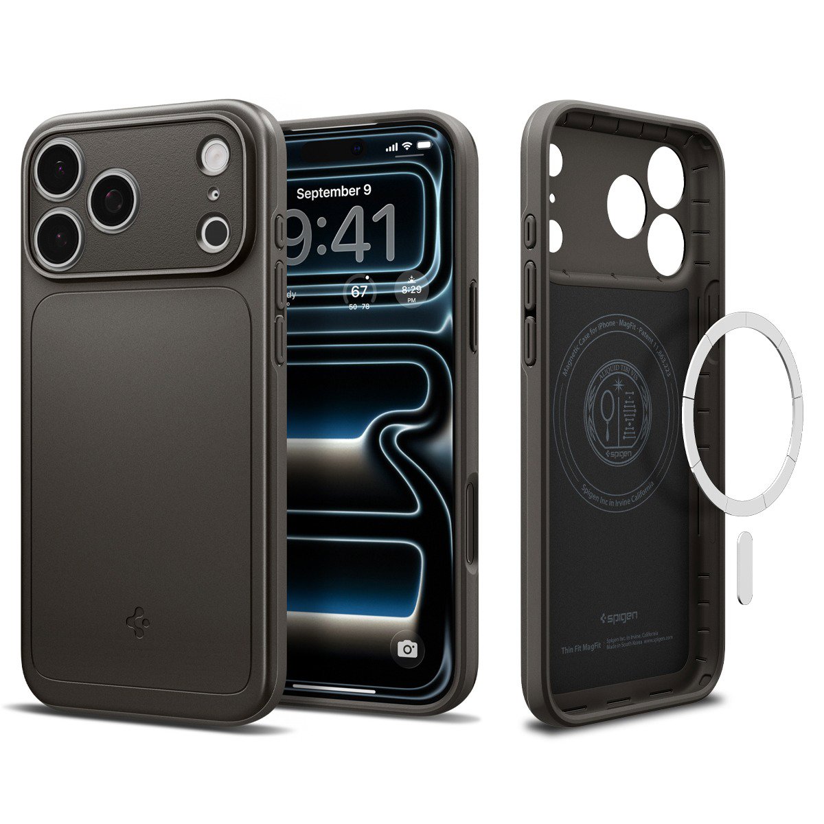 Handyhülle Spigen Thin Fit MagSafe Gunmetal iPhone 18 Pro/17 Pro
