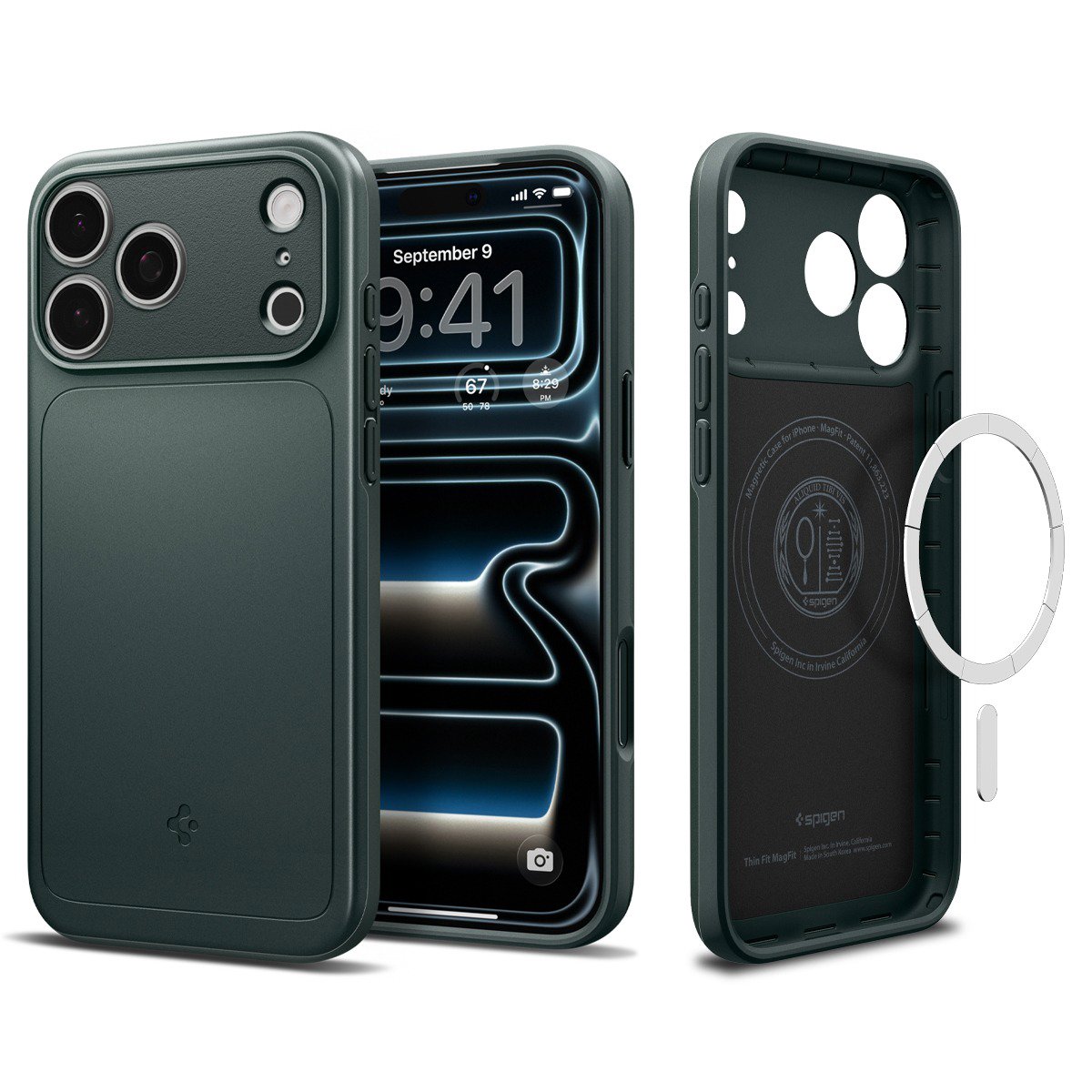 Spigen Thin Fit MagSafe Abyss Green iPhone 18 Pro/17 Pro phone case