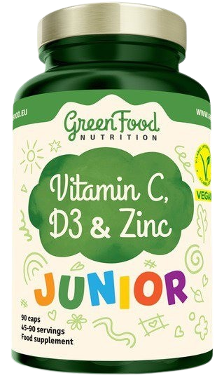 GreenFood Nutrition Junior Vitamin C, D3 & Zinc 90 capsules