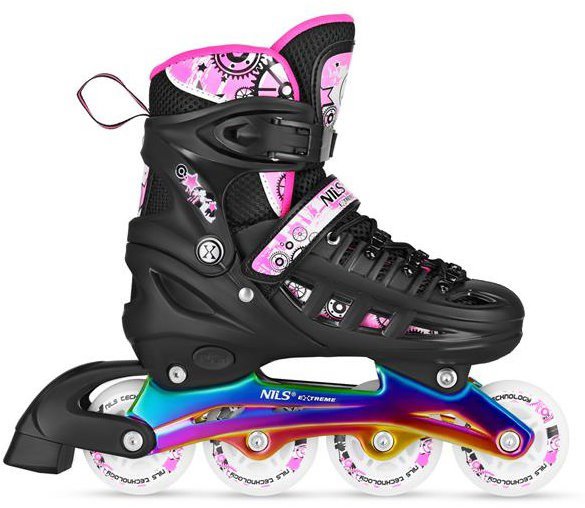 Roller skates Nils Extreme NH10905.2 4in1 rainbow/pink