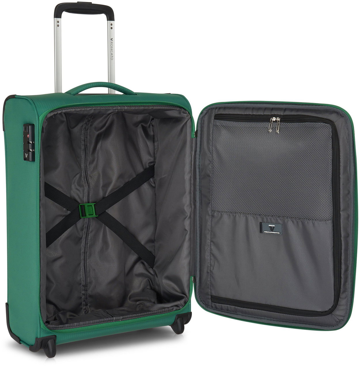 Travel case Roncato LITE SOFT S, bright green, 55 × 40 × 20 cm, 2 wheels