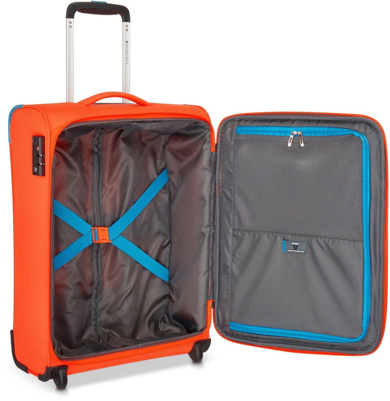 Travel case Roncato LITE SOFT S, bright orange, 55 × 40 × 20 cm, 2 wheels