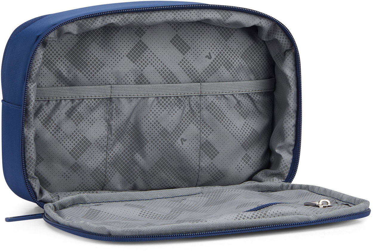 The dark blue Roncato MOVE bag is ideal for storing cosmetics while travelling