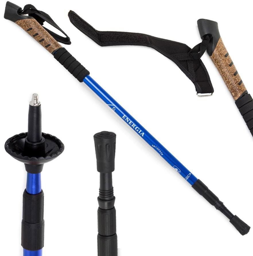 Nordic walking hůlka Verk Trekingová hůl 135 cm modrá