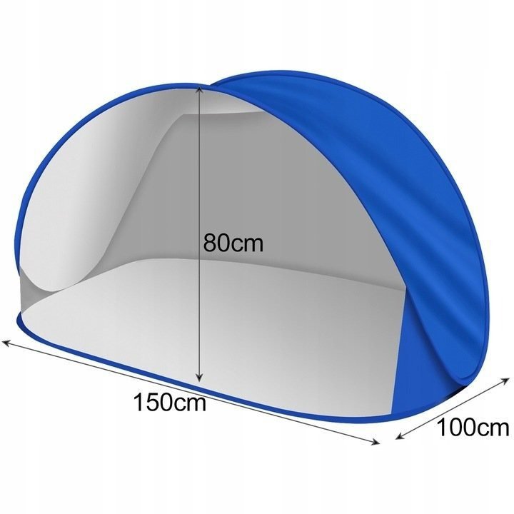 Beach tent Trizand 23477 Self-folding beach tent, 150 × 100 × 80 cm, blue