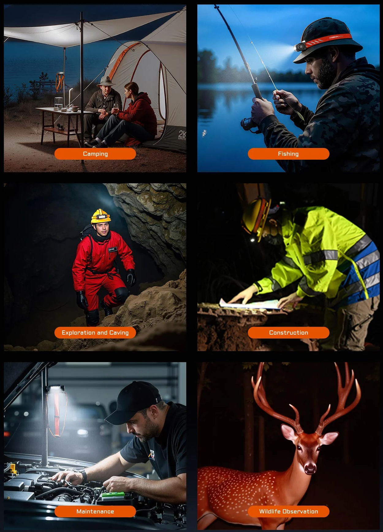 AceBeam H35 5-core Dual-light Source industrial Headlamp