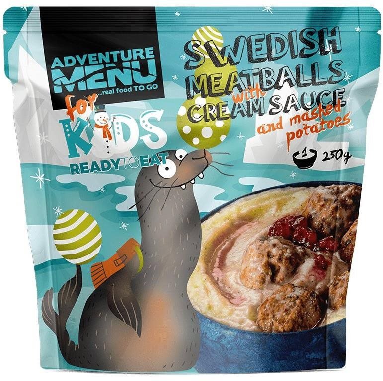 MRE Adventure Menu - Swedish meatballs with cream sauce and mashed potatoes