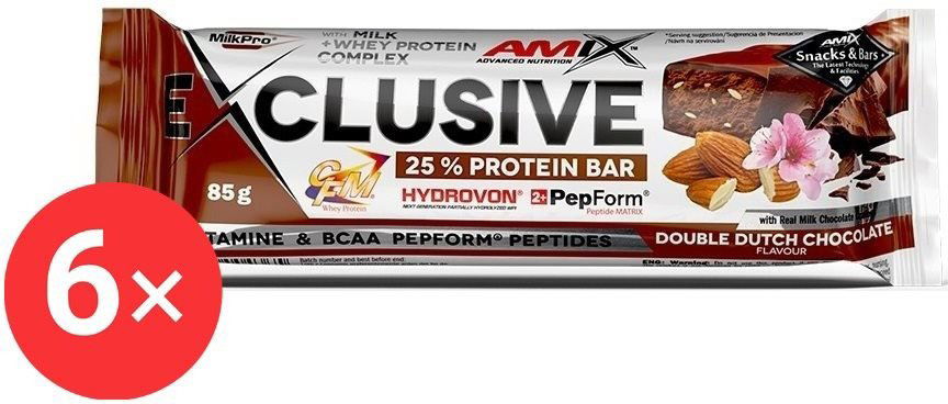Amix Nutrition Exclusive Protein Bar, 6 x 85g, Double Dutch Chocolate