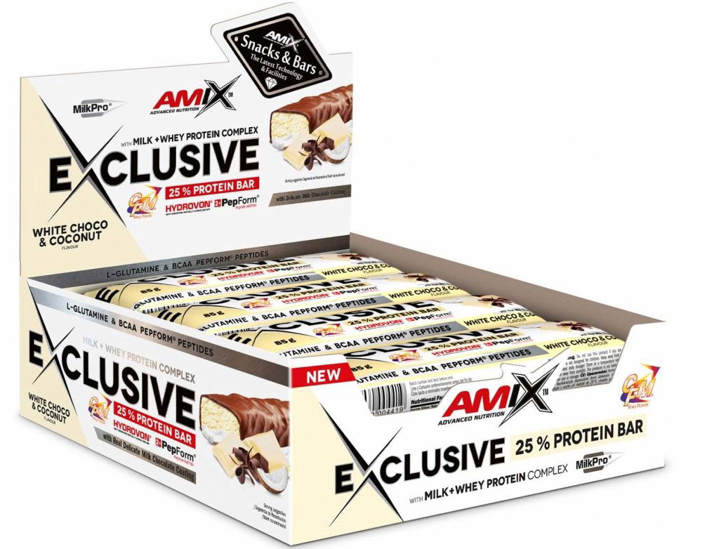 Amix Nutrition Exclusive Protein Bar, 6 x 85g, White-Chocolate-Coconut