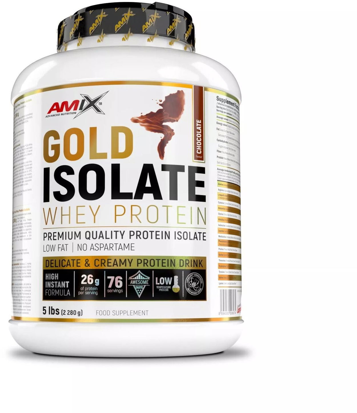 Protein Amix Nutrition Gold Whey Protein Isolate 2280g, Chocolate