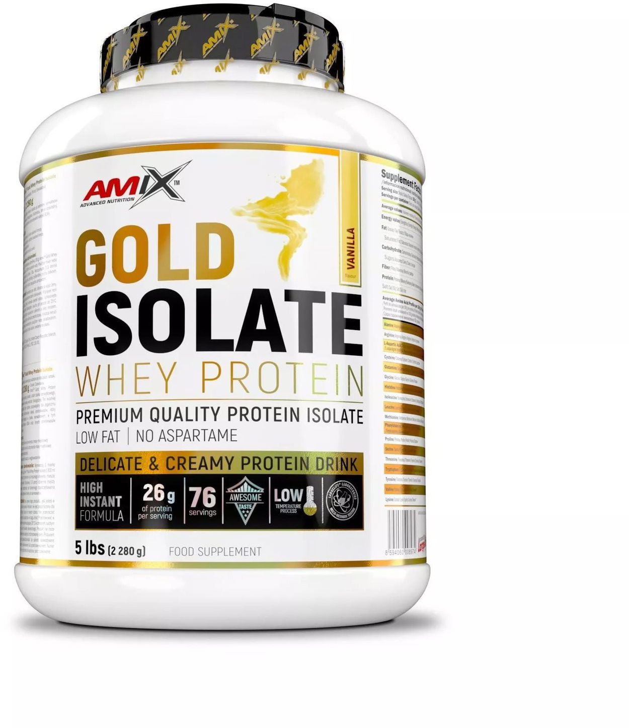 Protein Amix Nutrition Gold Whey Protein Isolate 2280g, Vanilla