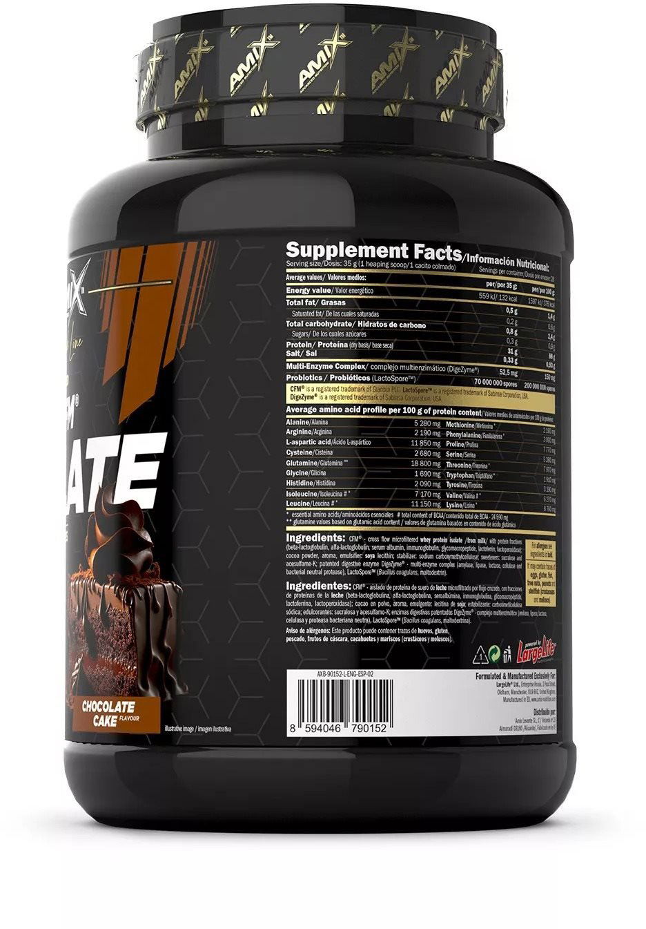 Protein Amix Nutrition Black Line Black CFM® Isolate 1000 g, chocolate cake