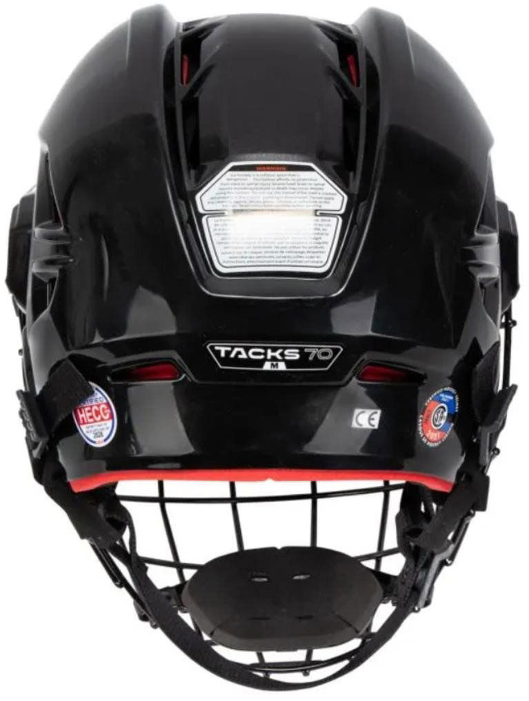 Hokejová helma CCM Tacks 70 Combo YTH dětské, 49-53 cm, černá