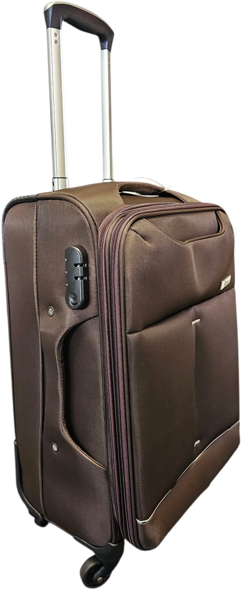 Bavy fabric travel suitcase 24" Dark brown