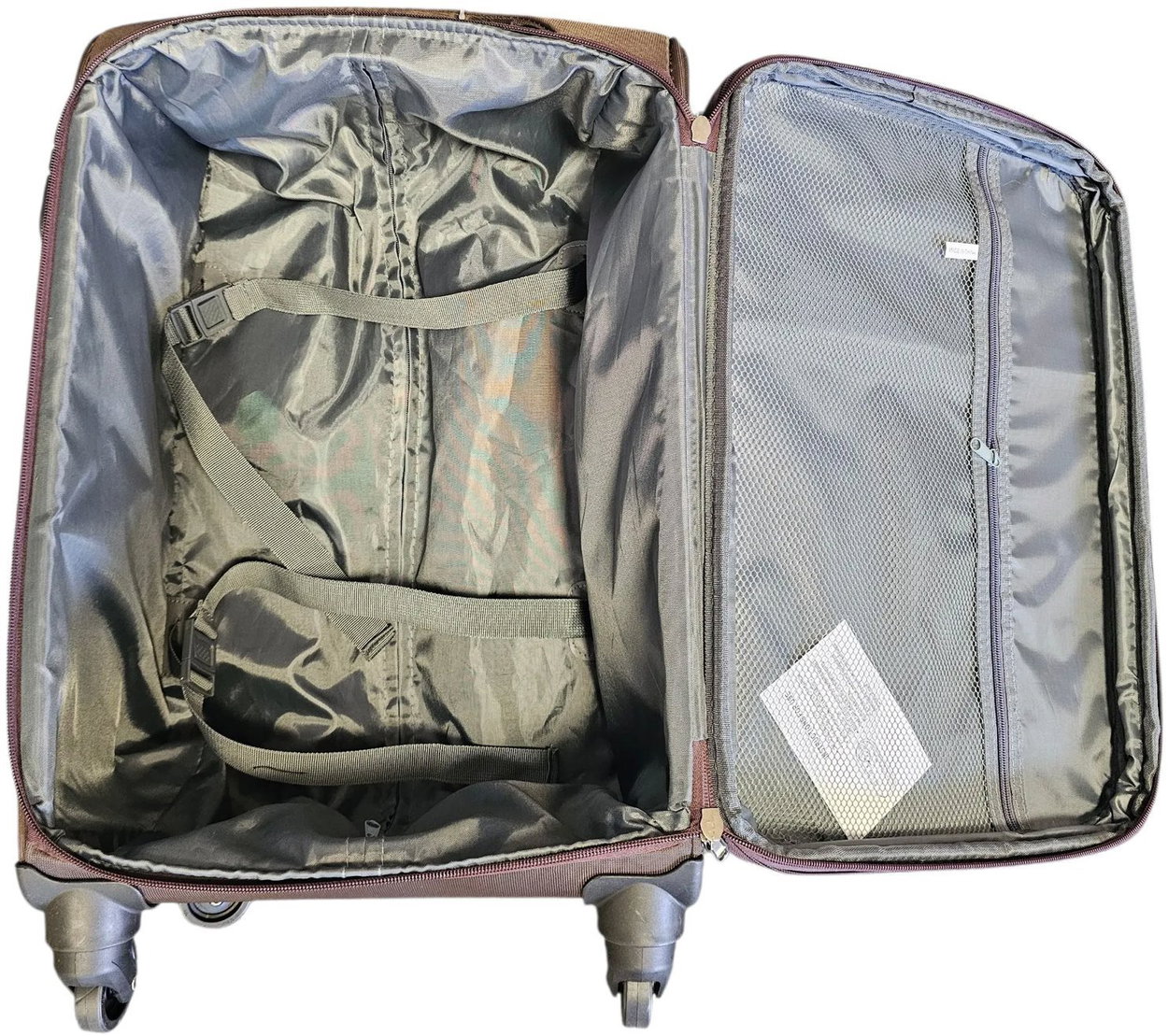 Bavy fabric travel suitcase 24" Dark brown